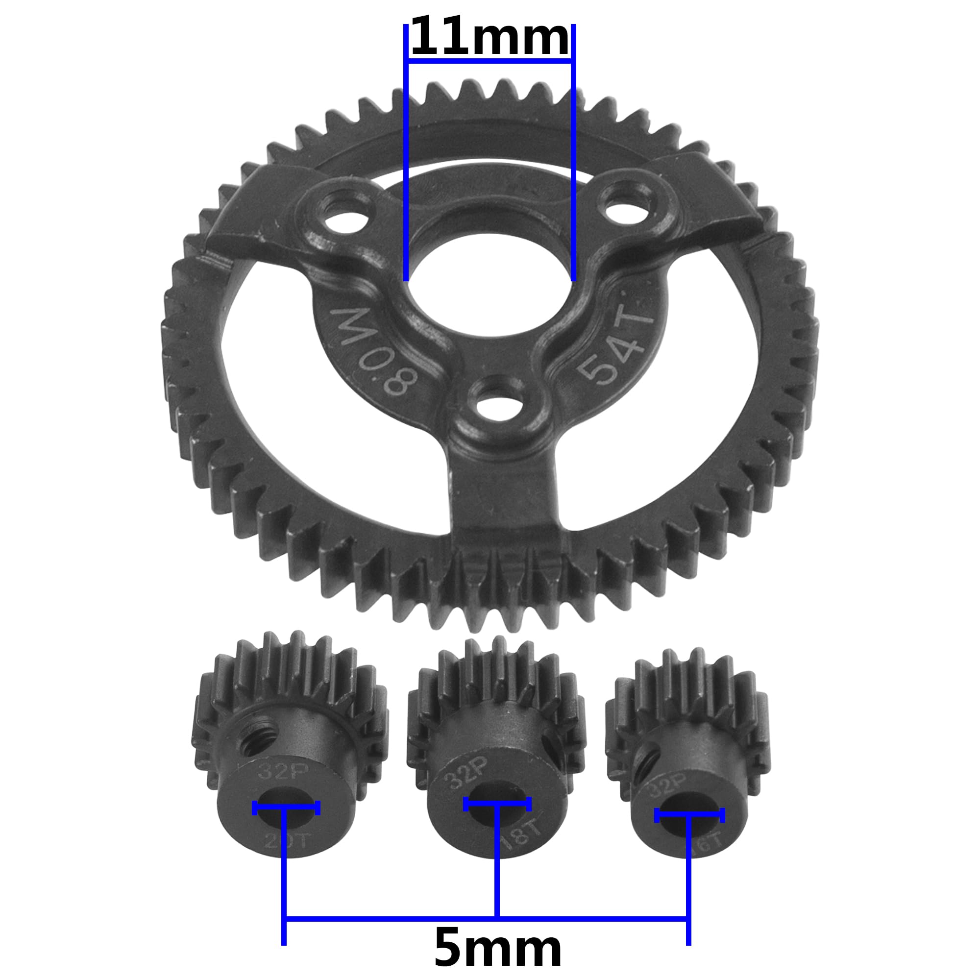 Amazon.com: Vgoohobby 32P Spur Gear 54T & Pinion Gear 16T 18T 20T